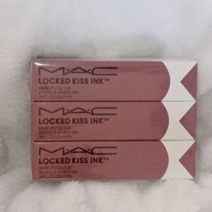 Mac cosmetics locked kiss ink 24 hour lip color. Brand new sealed 3 pack!